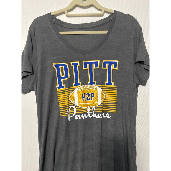 Pitt Panthers H2P Gray Short Sleeve Round Neck Lightweight Tee Size XXL Slim - Picture 2 of 11
